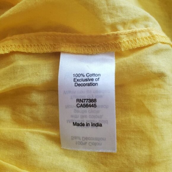 J. Crew Yellow Embroidered Top Size 4 - Picture 9 of 11
